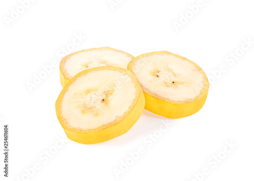 Banana cut isolated on white background