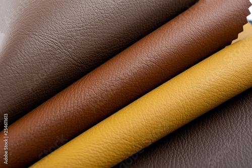 Foto Leather material artificial leather color card