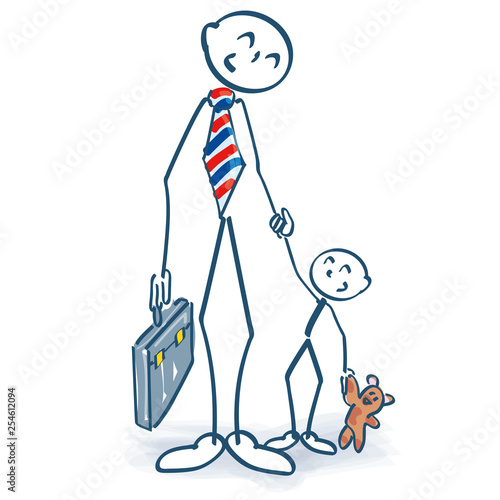Strichmännchen als Manager mit Kind