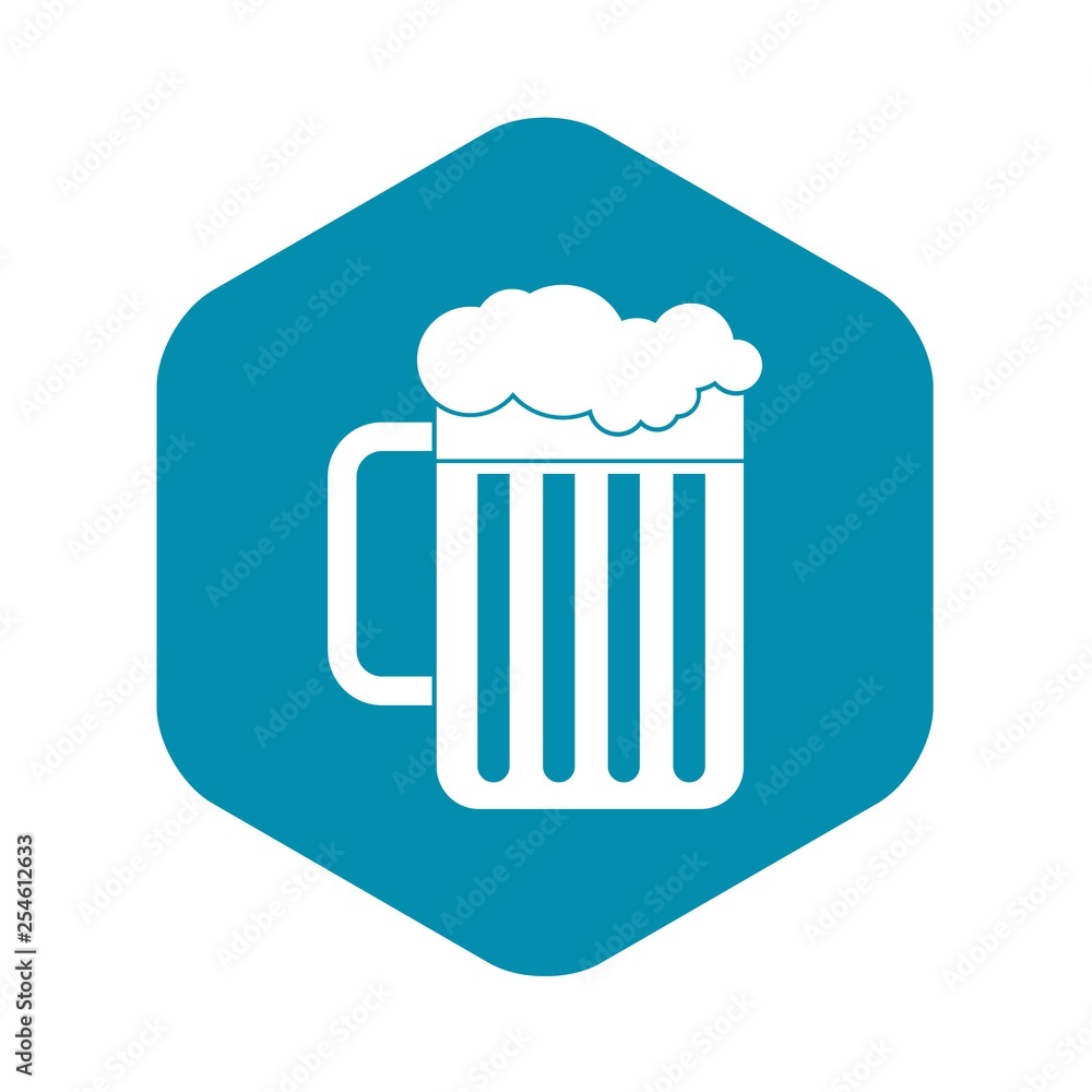 Beer mug icon in simple style isolated on white background Beer mug icon in simple style isolated on white background