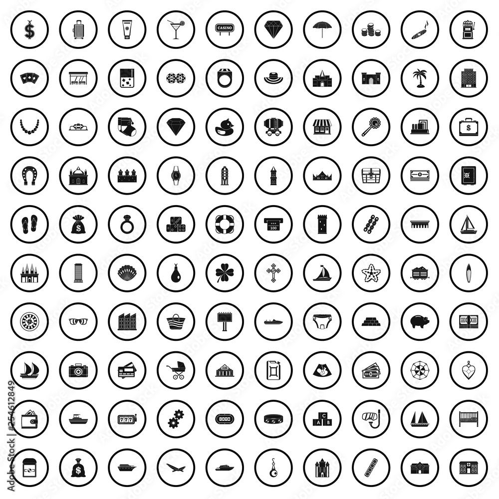 100 wealth icons set in simple style for any design vector illustration 100 wealth icons set in simple style for any design vector illustration