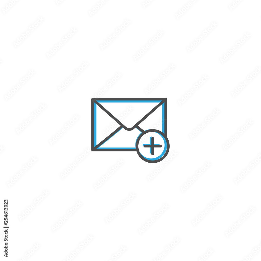 Envelope icon design. Interaction icon line vector illustration Envelope icon design. Interaction icon line vector illustration