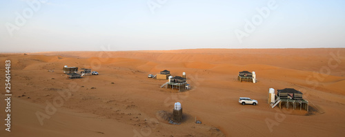 Zeltcamp in der Wüste Wahiba Sands, Oman