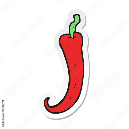 sticker of a cartoon chilli pepper