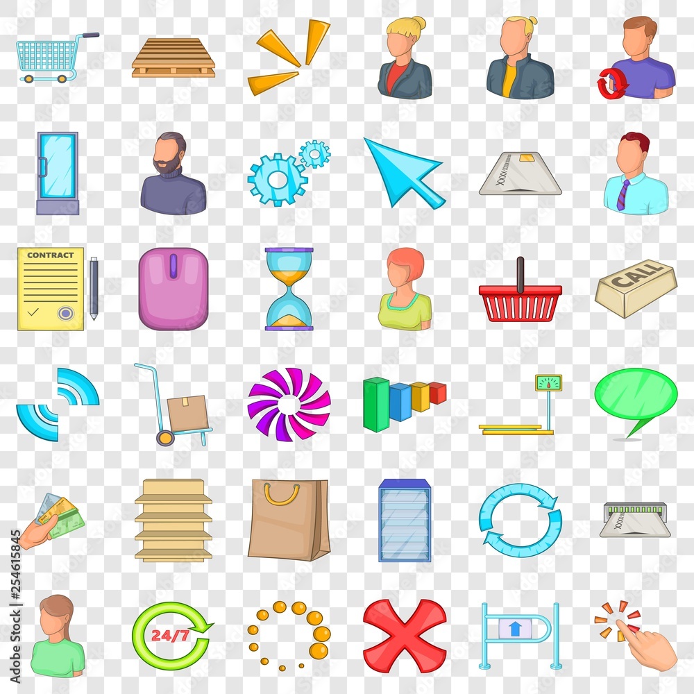 Business icons set. Cartoon style of 36 business vector icons for web for any design Business icons set. Cartoon style of 36 business vector icons for web for any design