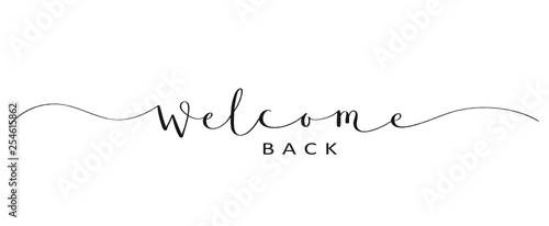 WELCOME BACK brush calligraphy banner