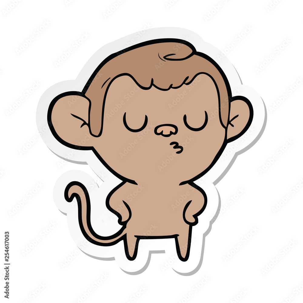 sticker of a cartoon monkey sticker of a cartoon monkey