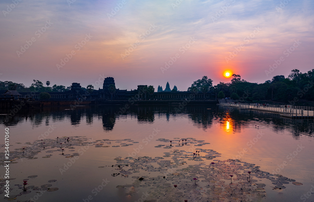 Angkor Wat Panoramic image at Sunrise, Cambodia