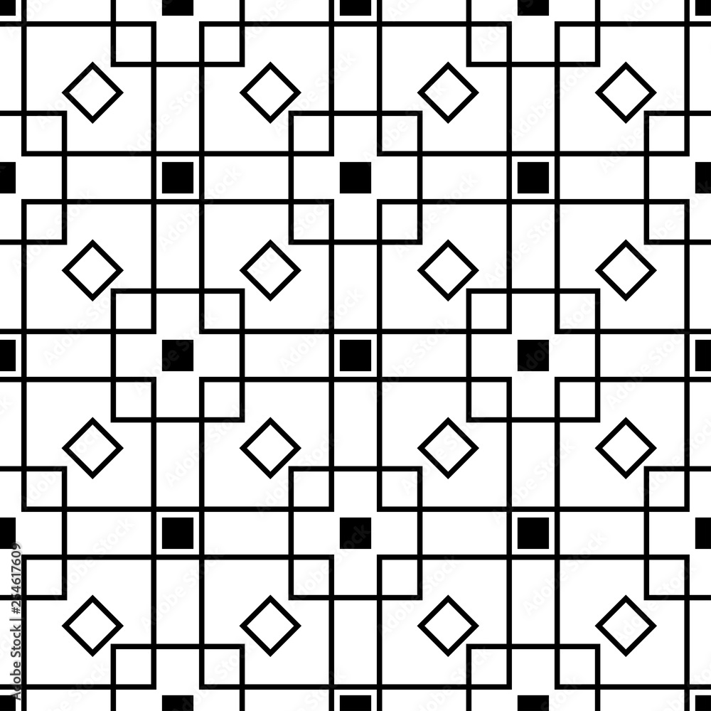 Geometric seamless pattern. Black and white background Geometric seamless pattern. Black and white background