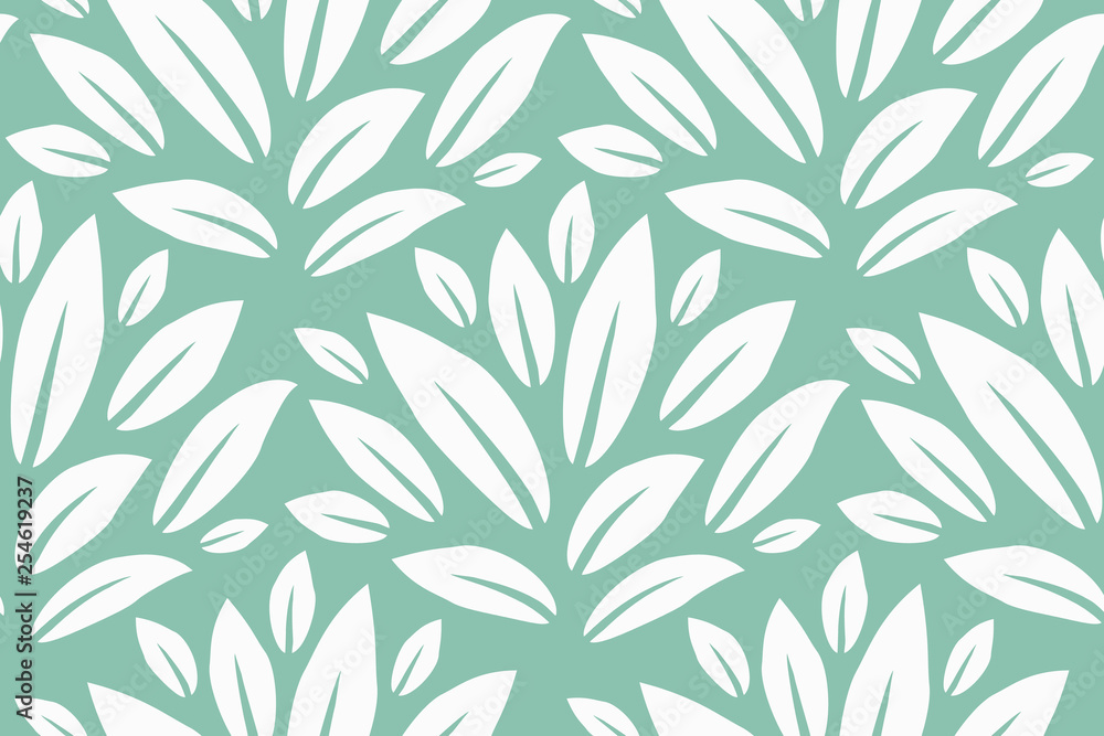 Fototapeta premium Leaves Pattern. Endless Background. Seamless