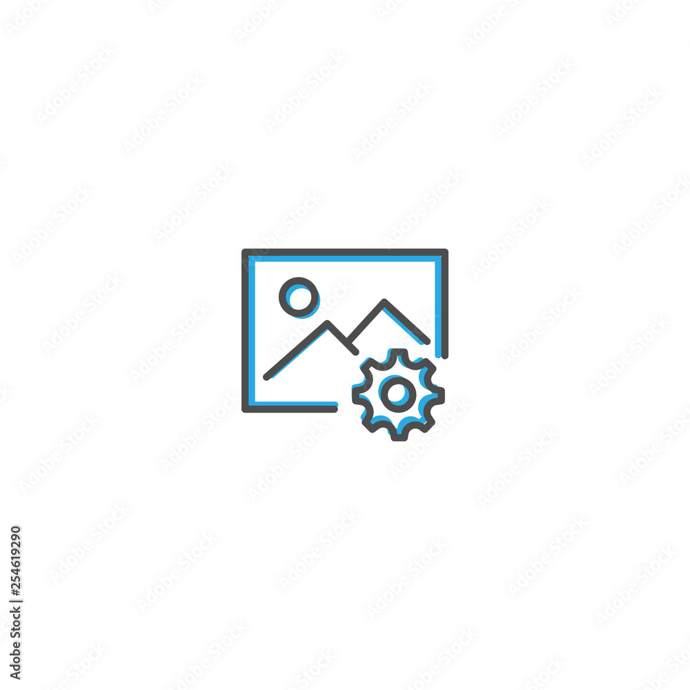 Image icon design. Interaction icon line vector illustration Image icon design. Interaction icon line vector illustration