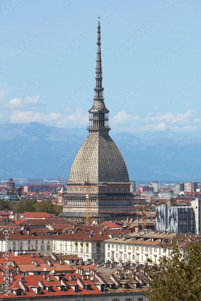 Mole Antonelliana tower in Turin in a sunny summer day in Italy