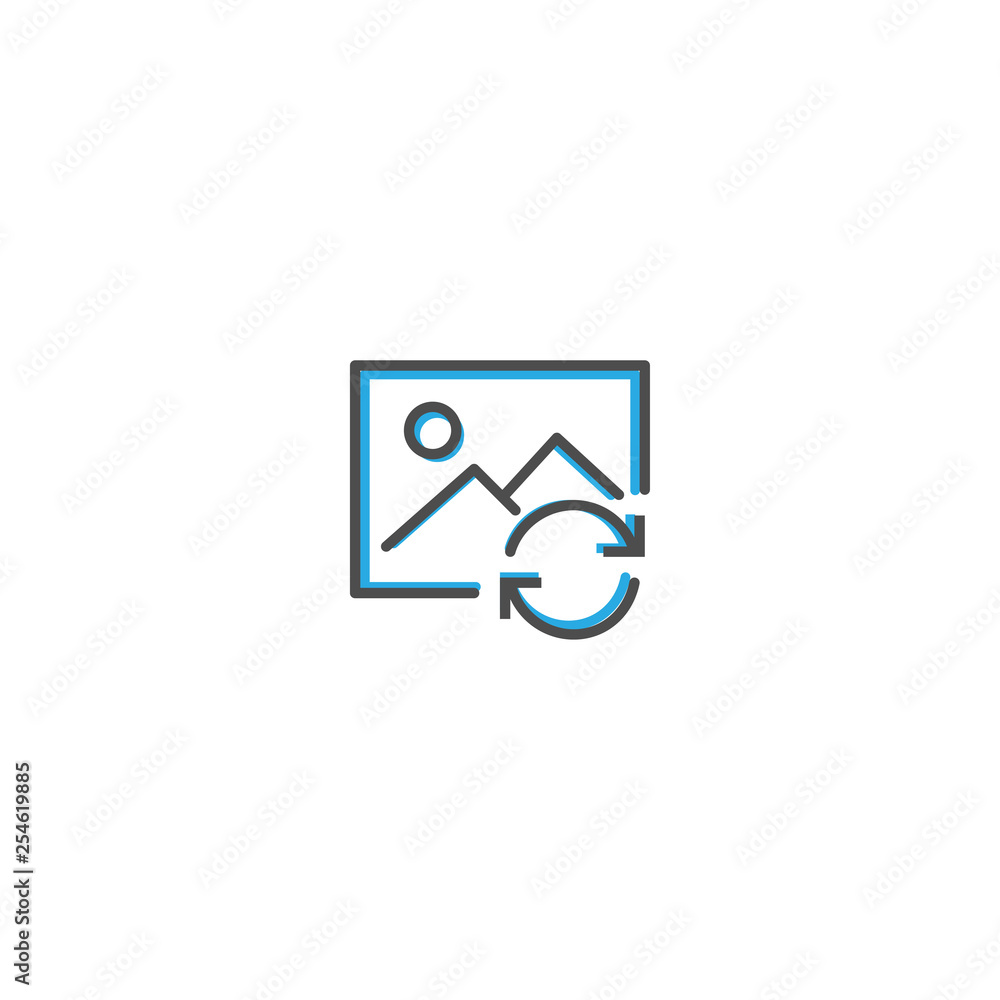 Image icon design. Interaction icon line vector illustration Image icon design. Interaction icon line vector illustration