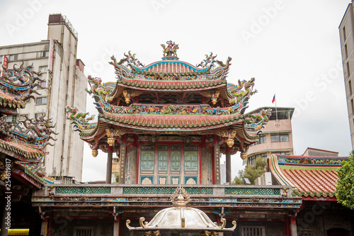 Taipei, Taiwan - January 27, 2019 - The temple of Longshan in downtown Taipei in Taiwan © tonefotografia