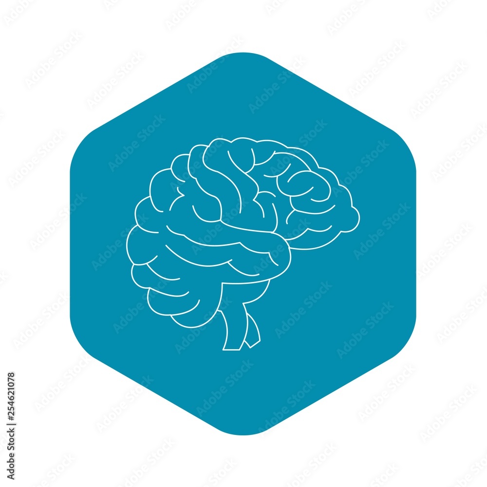 Brain icon. Outline illustration of brain vector icon for web Brain icon. Outline illustration of brain vector icon for web