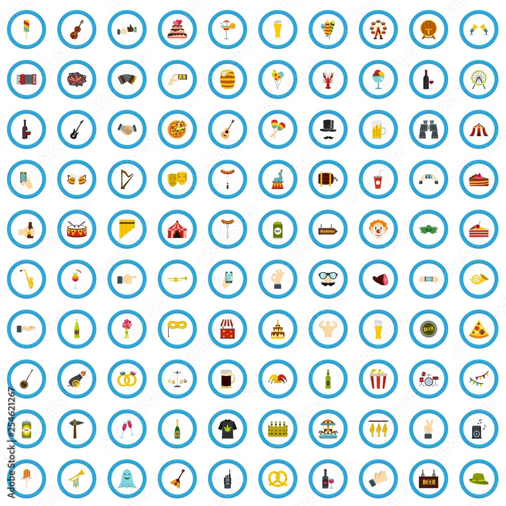 100 festivity icons set in flat style for any design vector illustration 100 festivity icons set in flat style for any design vector illustration