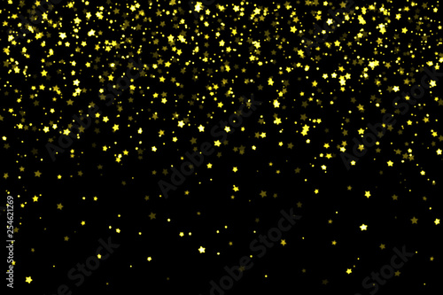 Glitter stars and dust overlay, abstract background, shiny light gold stars glitter