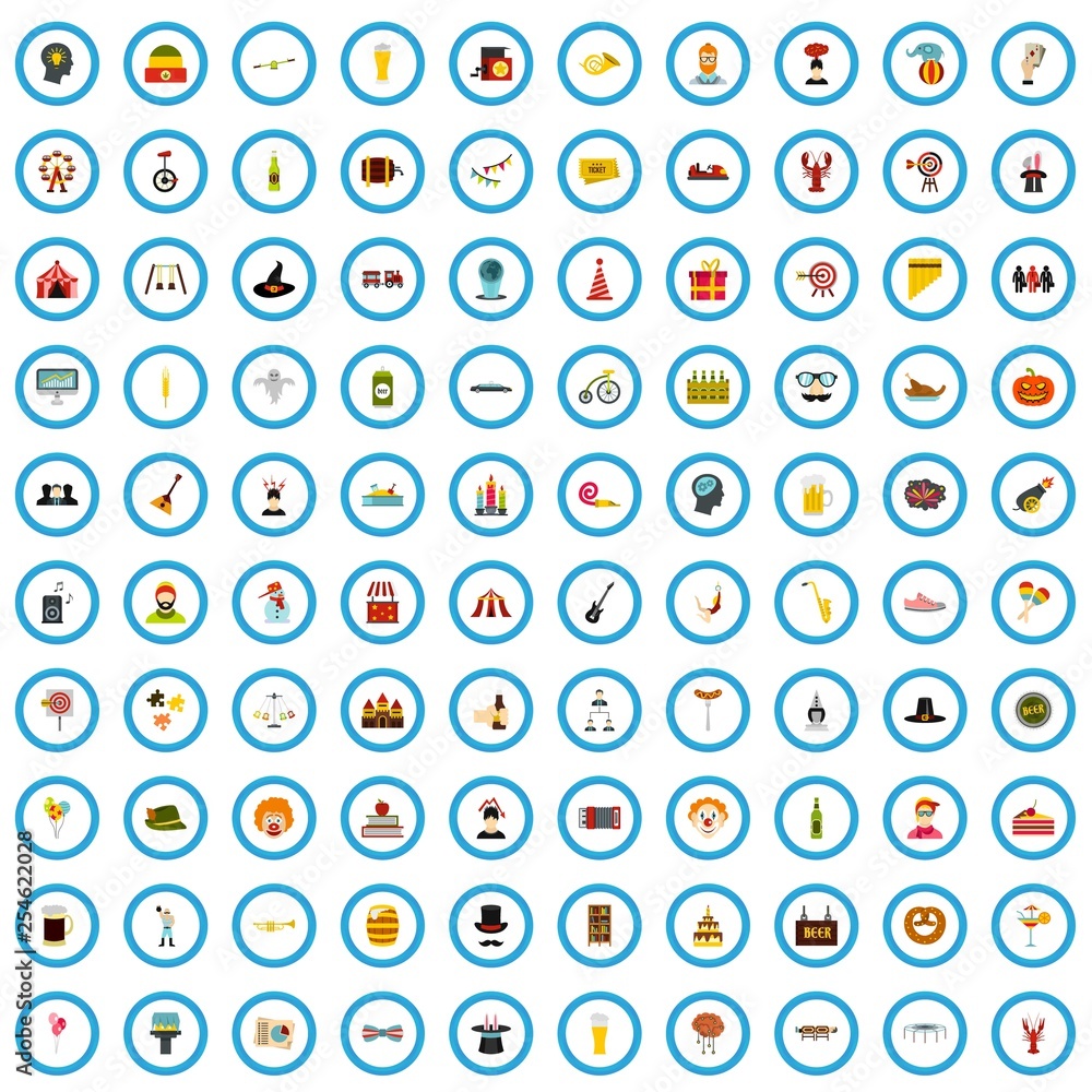 100 festivity brainstorm icons set in flat style for any design vector illustration 100 festivity brainstorm icons set in flat style for any design vector illustration