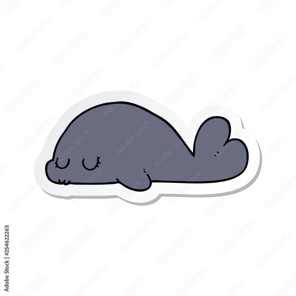 sticker of a cute cartoon seal sticker of a cute cartoon seal