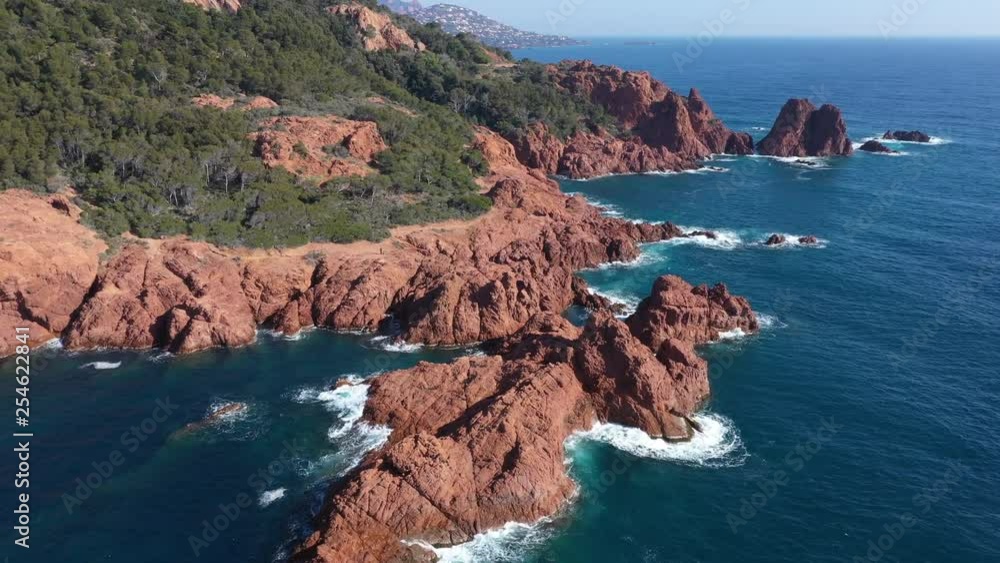 Aerial view of cap Esterel on French Riviera, between Cannes and Saint Raphael, Aerial view of cap Esterel on French Riviera, between Cannes and Saint Raphael,