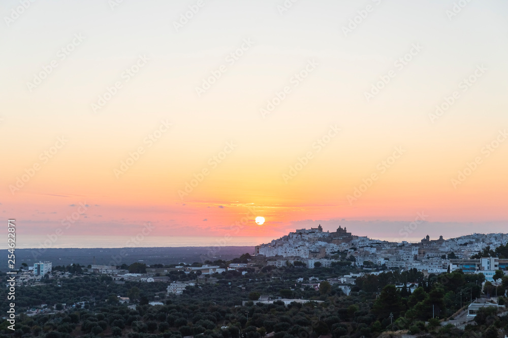 Ostuni panoramaat sunset, Puglia, Italy