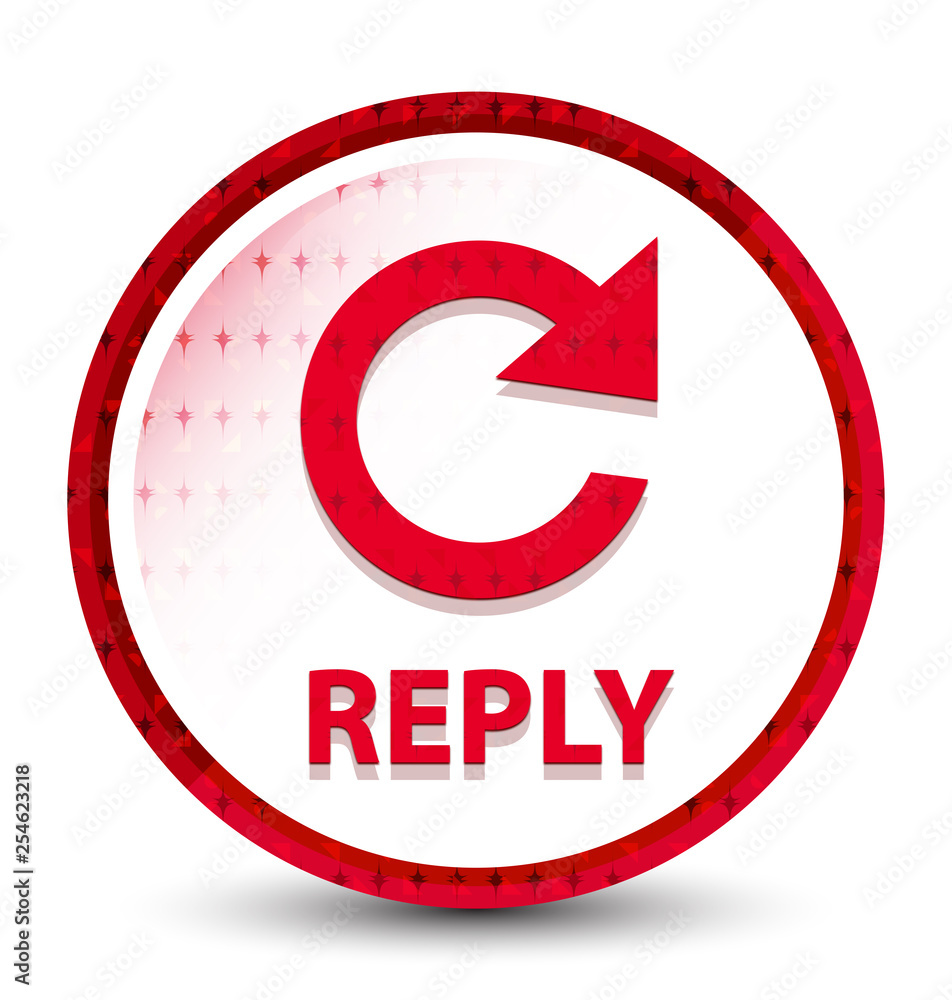Reply (rotate arrow icon) misty frozen red round button Reply (rotate arrow icon) misty frozen red round button