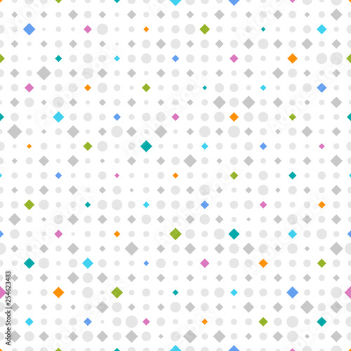 Seamless pattern, Colorful dots, Vector Graphics