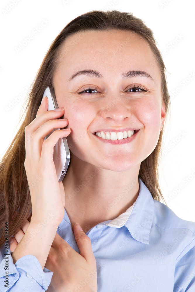 happy young woman with mobile phone laughing happy happy young woman with mobile phone laughing happy