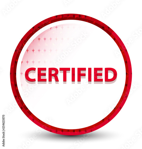 Certified misty frozen red round button