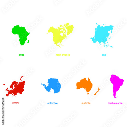 vector icon with world map and world continents for your design