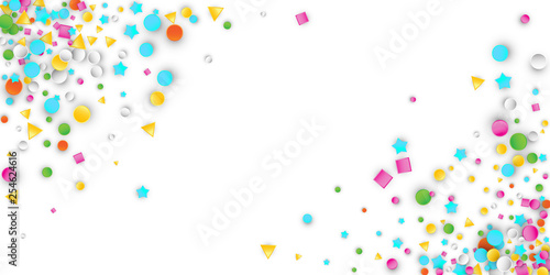 Colored Carnaval Confetti Background with Geometric Shapes