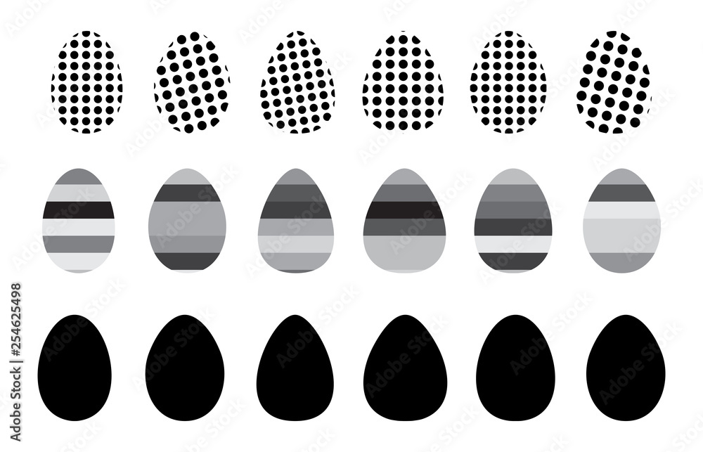 Eggs icons set for happy Easter greeting card design Eggs icons set for happy Easter greeting card design