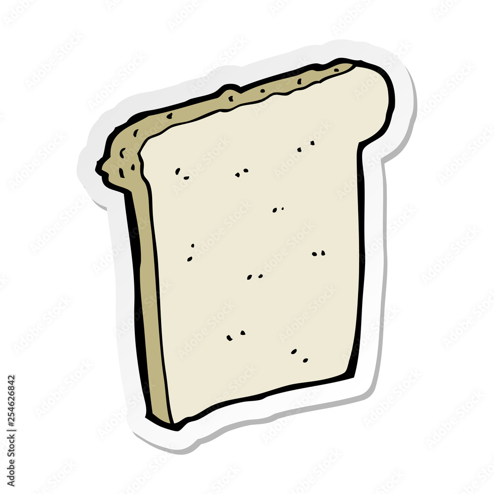 sticker of a cartoon slice of bread sticker of a cartoon slice of bread