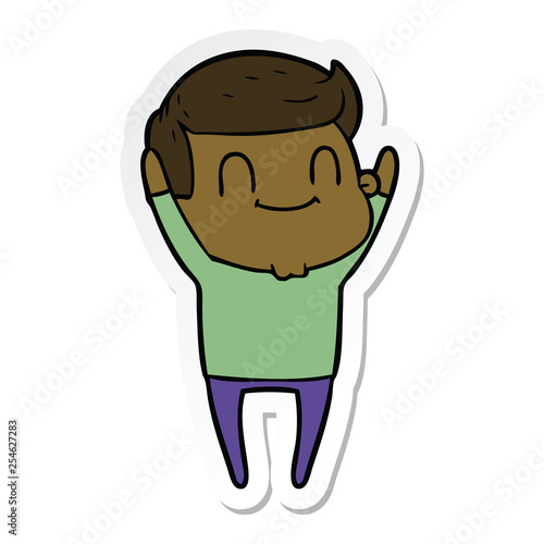 sticker of a cartoon friendly man © lineartestpilot