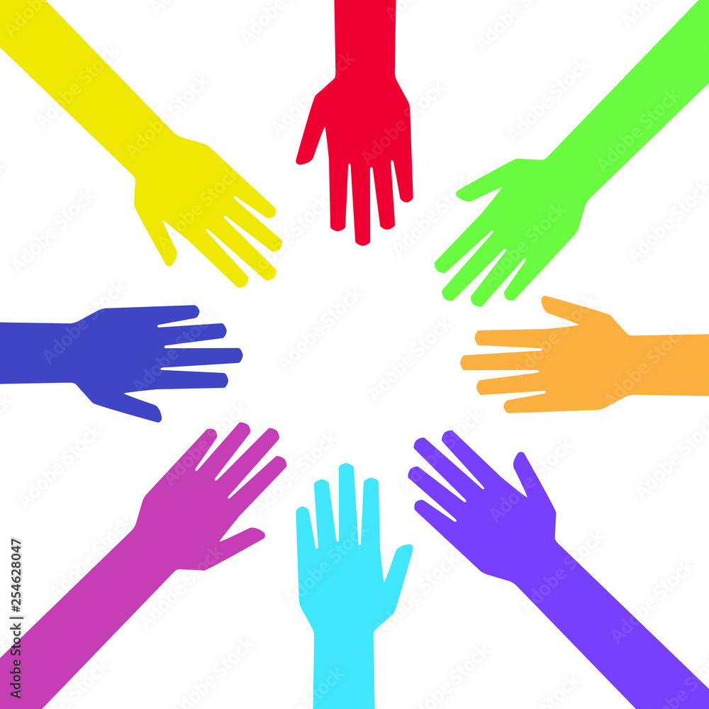 Teamwork Hands in Working Group, Business Partnership Icon Teamwork Hands in Working Group, Business Partnership Icon