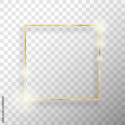 Gold Square Frame or Golden Luxury Rectangular Border