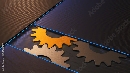 Εκτύπωση καμβά Gear wheels business marketing background idea