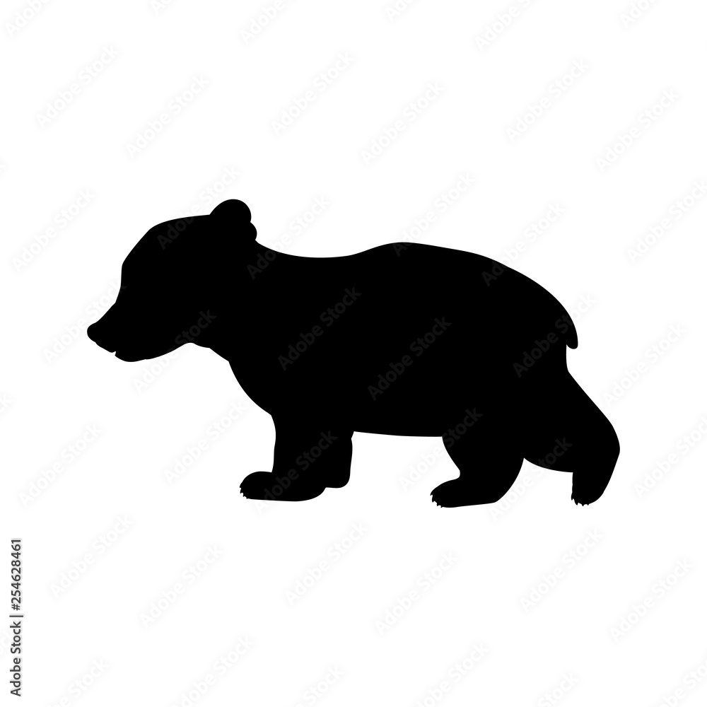 Fototapeta premium Bear cub wild black silhouette animal