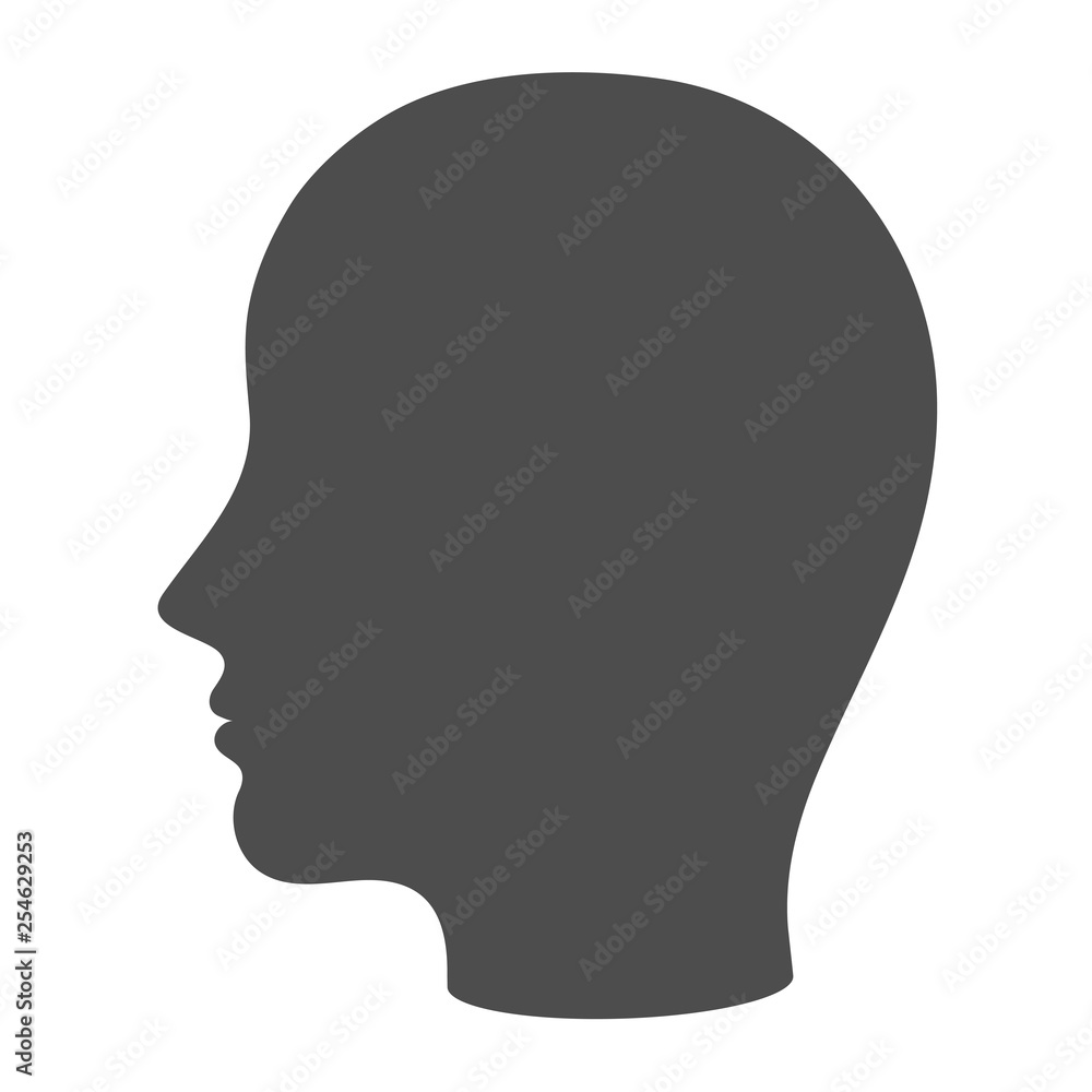 Human head silhouette icon Human head silhouette icon