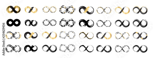 Black Brush Stroke Infinity, Eternity or Moebius Vector Symbol
