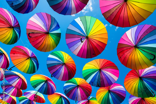 Rainbow umbrella colorful rainbow photo