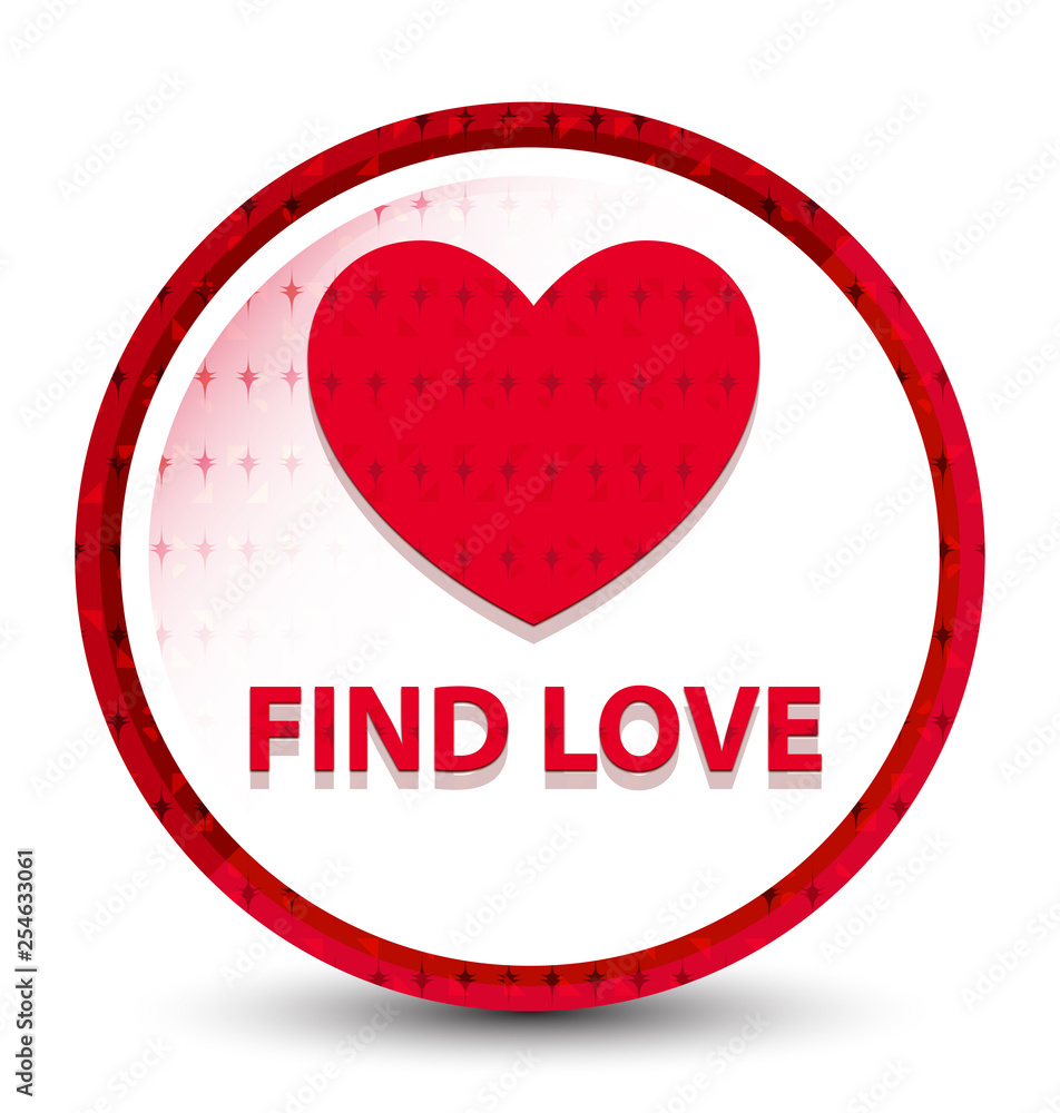Find love misty frozen red round button Find love misty frozen red round button