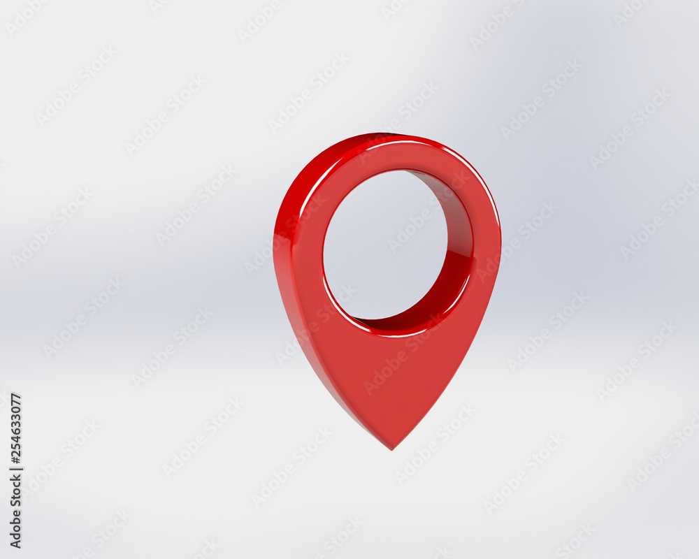 LOCATION pin glossy red arrow. The concept of tagging a sign landmark needle tip to create a route search. Isolated on white background 3D rendering 3D. LOCATION pin glossy red arrow. The concept of tagging a sign landmark needle tip to create a route search. Isolated on white background 3D rendering 3D.