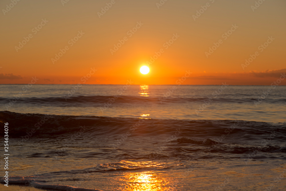 Sunrise on a beach in Denia, Alicante