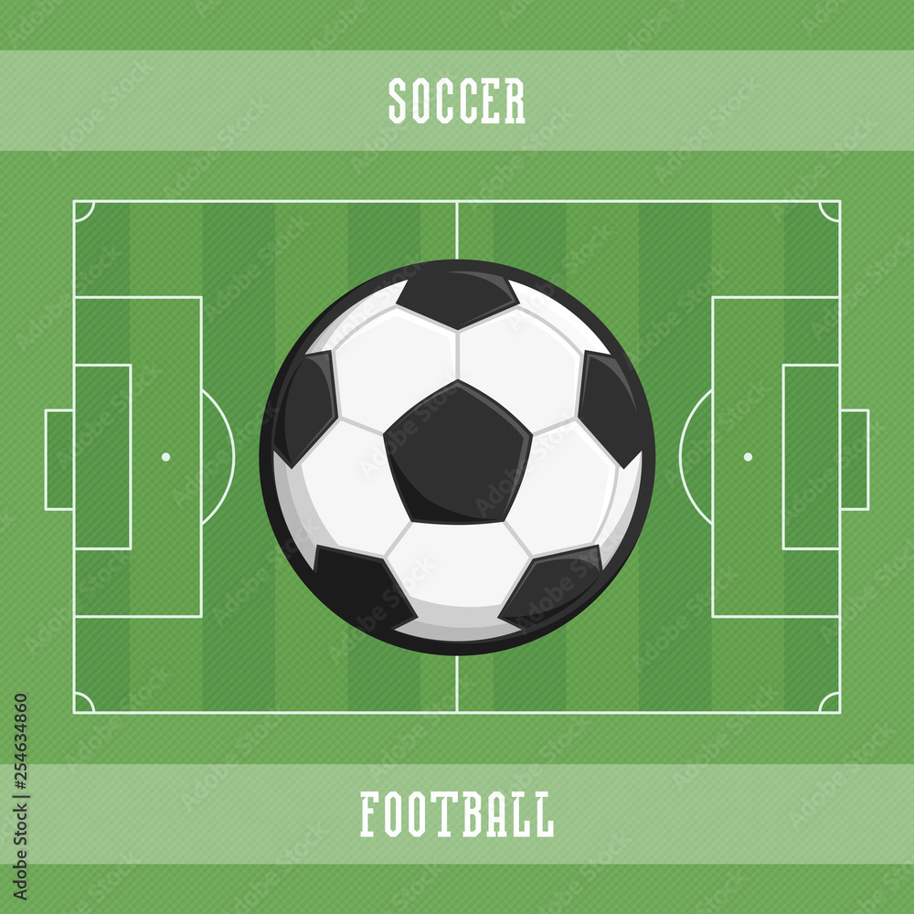 Soccer ball and field. Soccer ball and field.