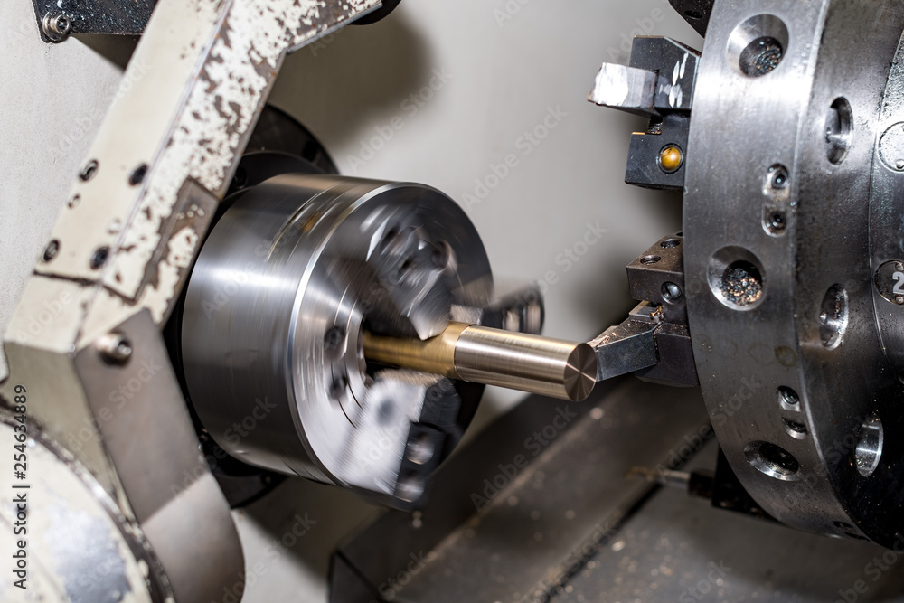 metal blank machining process on lathe with cutting tool metal blank machining process on lathe with cutting tool