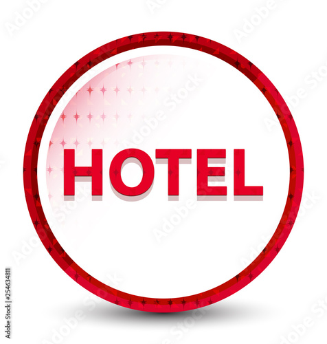 Hotel misty frozen red round button