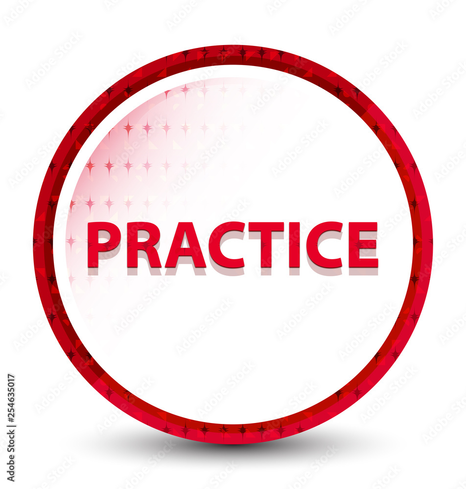 Practice misty frozen red round button Practice misty frozen red round button