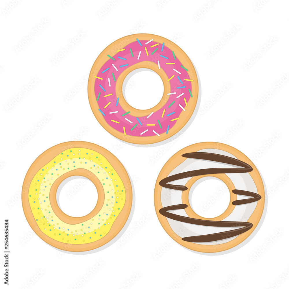 Donut vector set. Donut vector set.