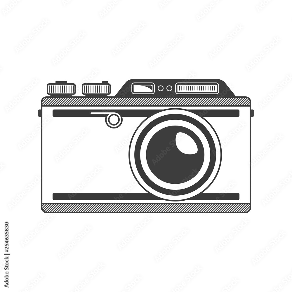 Vector retro camera. Vector retro camera.